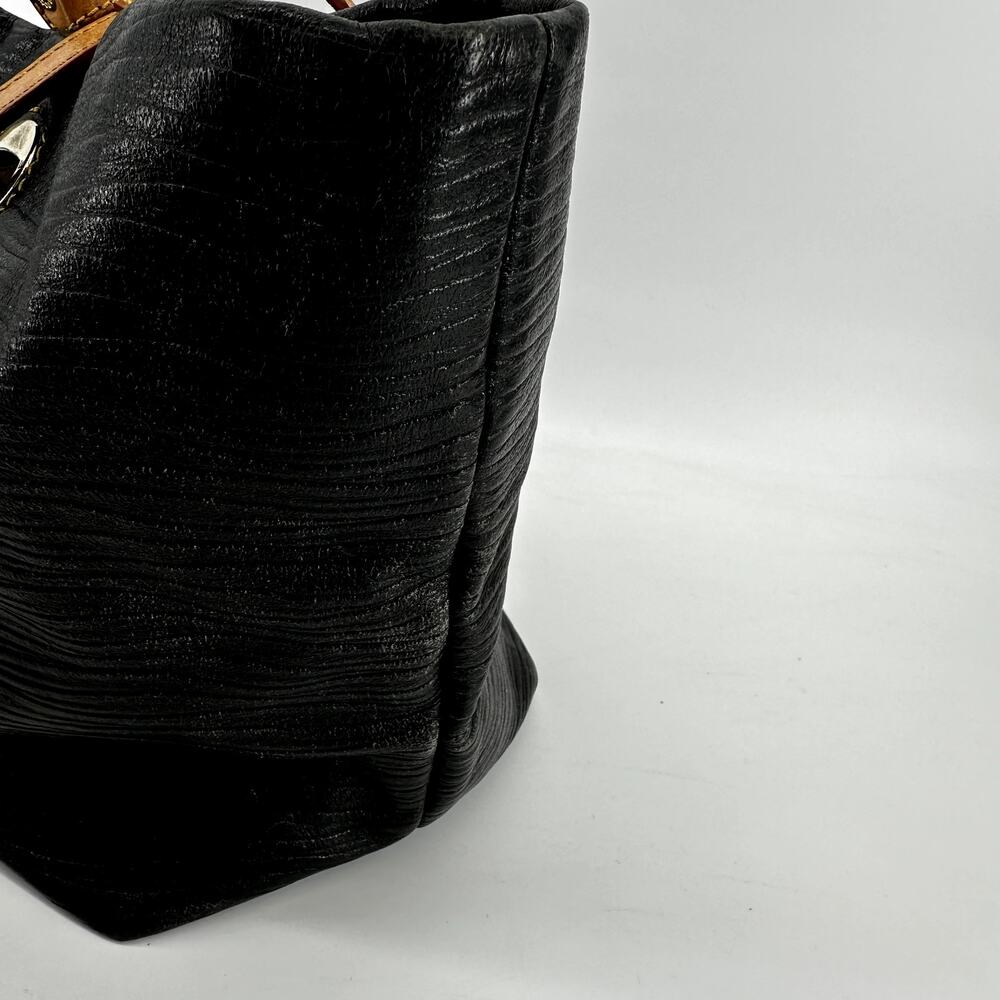 Dooney & Bourke Grommet Shopper Tote Bag Leather Classic Black OS #9L880 - Picture 4 of 8